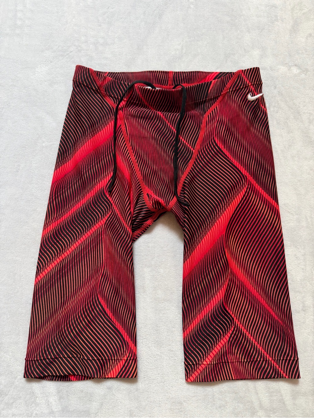 Nike Men Sz 30 M Red Black Competitive Training Pool Swim Jammers Triathlon